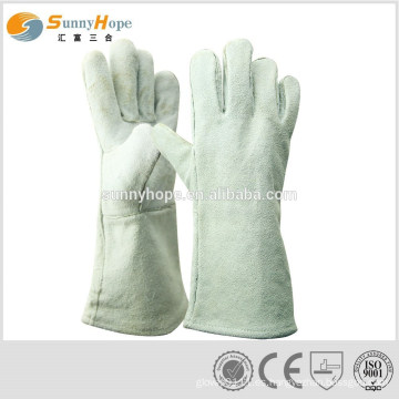 Guantes de soldadura largos de cuero de vaca de 35cm